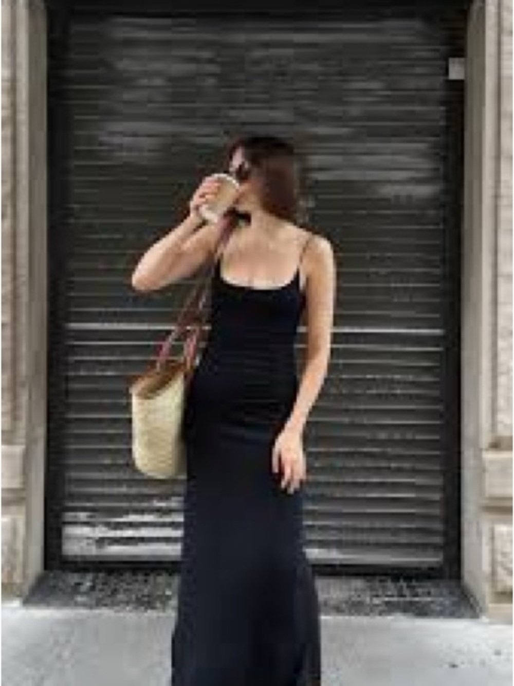 DISSH Black Slip Maxi Dress with Spaghetti Straps